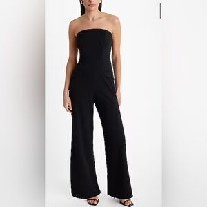 Strapless Double Breasted Wide Leg Blazer Jumpsuit!